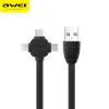 Cablu Date 3in1 Micro Ubs + Lightning+Type C Awei 2m Negru