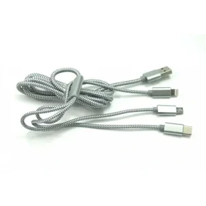 Cablu date/ incarcare rapida 3 in 1 LdnioLC85 gri