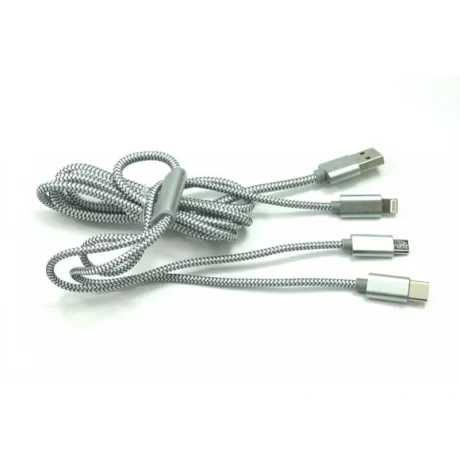 Cablu date/ incarcare rapida 3 in 1 LdnioLC85 gri