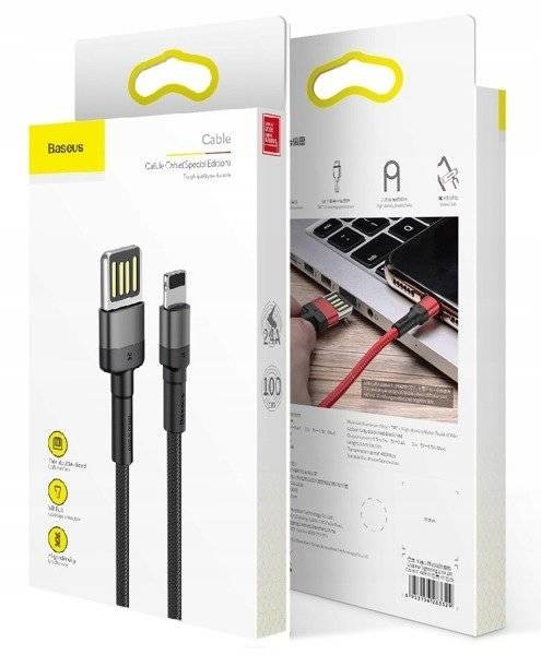 Cablu Date Lightning Baseus Cafule Special Edition  2.4A 1m Negru thumb