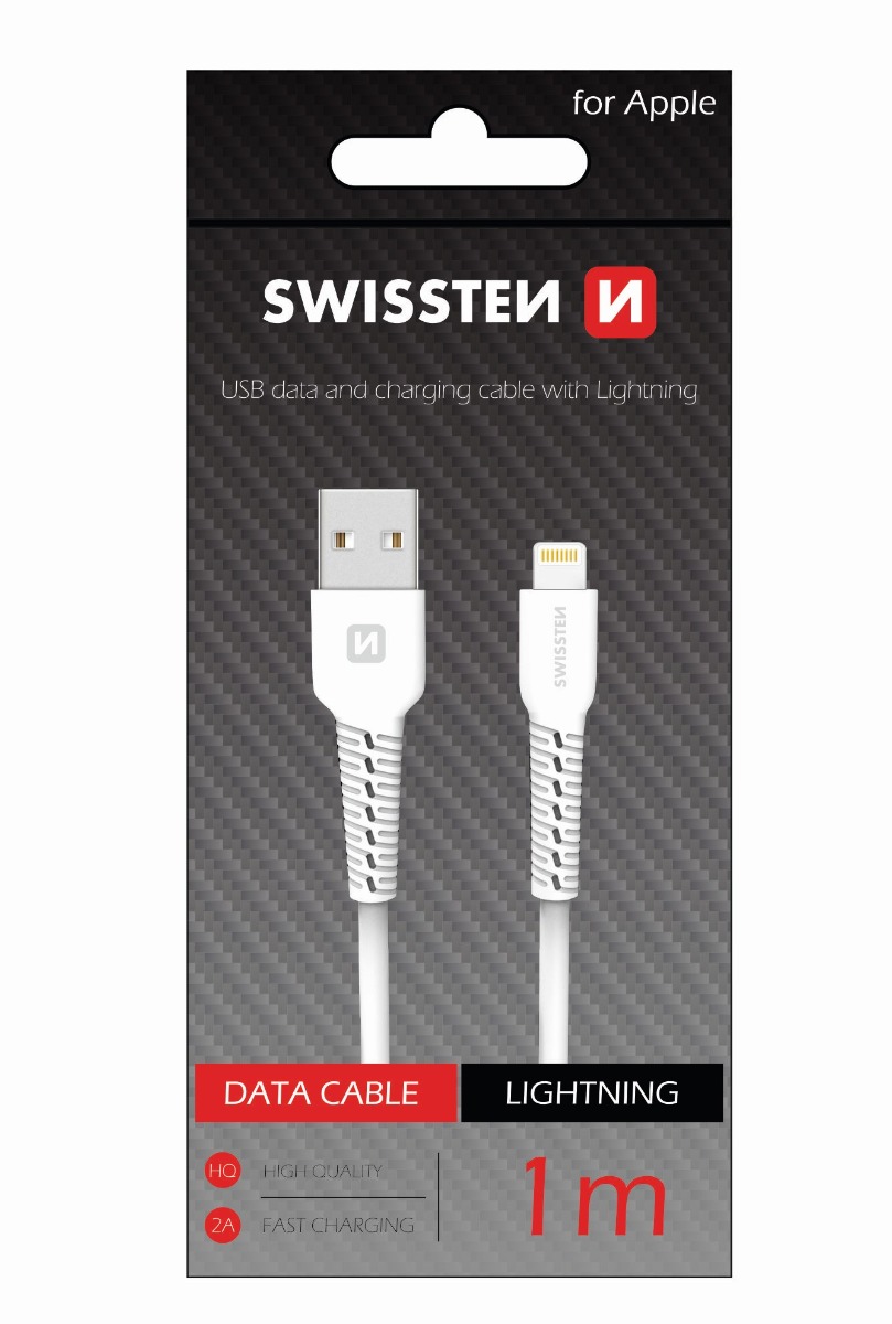 Cablu Date Lightning Swissten 1m Alb thumb