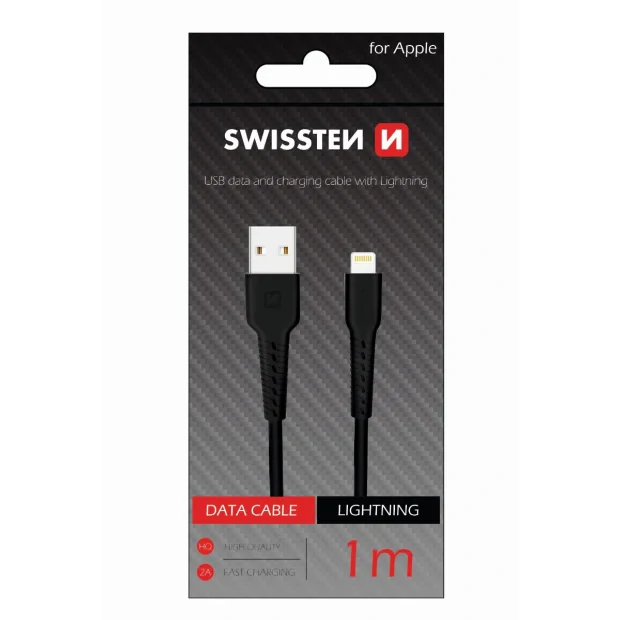 Cablu Date Lightning Swissten 1m Negru