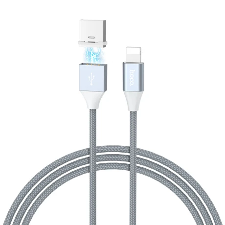 Cablu date magnetic Hoco U40B Lightning, Gri 1m