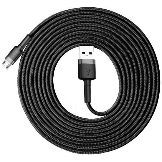 Cablu Date Micro Usb Baseus Cafule  2A 3m Negru thumb