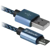 Cablu Date Micro Usb Defender PRO USB2.0 2.1A 1m Albastru