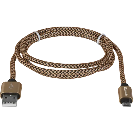 Cablu Date Micro Usb Defender PRO USB2.0 2.1A 1m Auriu
