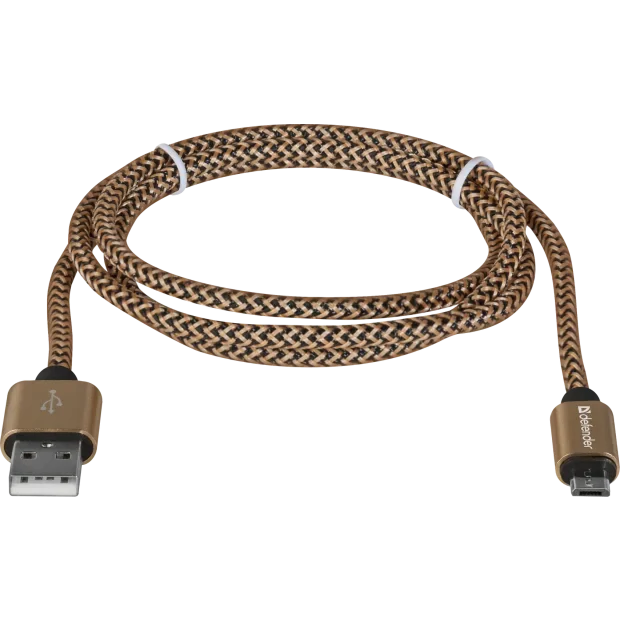 Cablu Date Micro Usb Defender PRO USB2.0 2.1A 1m Auriu