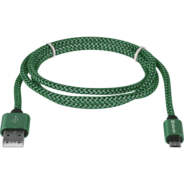 Cablu Date Micro Usb Defender USB08-03T PRO USB2.0 2.1A 1m Verde