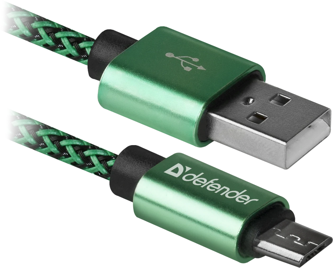 Cablu Date Micro Usb Defender USB08-03T PRO USB2.0 2.1A 1m Verde thumb