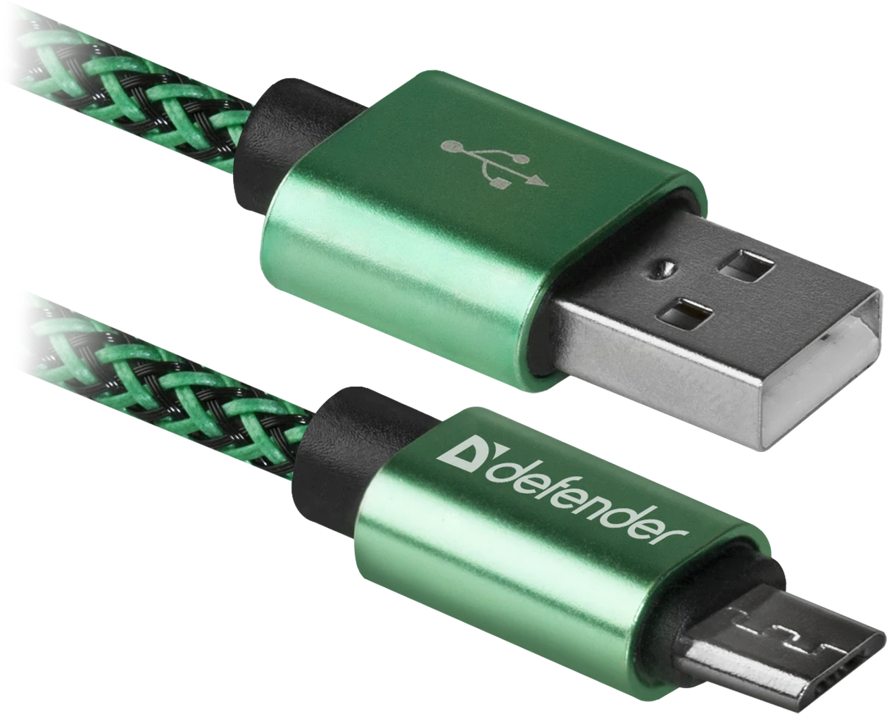 Cablu Date Micro Usb Defender USB08-03T PRO USB2.0 2.1A 1m Verde thumb