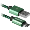 Cablu Date Micro Usb Defender USB08-03T PRO USB2.0 2.1A 1m Verde