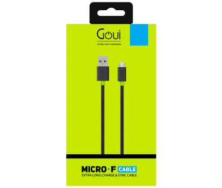 Cablu Date Micro Usb Goui Flat G-MICROFALTK 1.5m Negru thumb