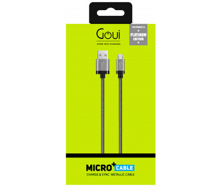 Cablu Date Micro Usb Goui Metallic G-MICROMETAL-S 1.5m Gri thumb