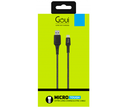 Cablu Date Micro Usb Goui Tough  1.5m Gri-Negru thumb