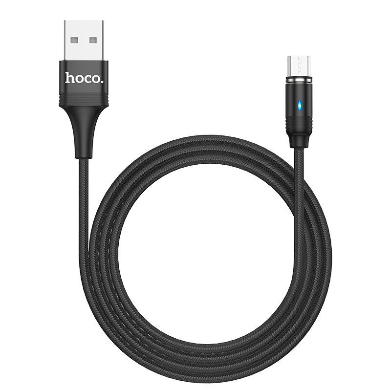 Cablu Date Micro Usb Hoco U76 Textil 1.2m Magnetic Negru thumb