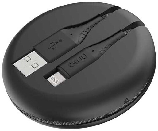 Cablu Date Usb la Lightning Uniq Halo cu Organizator 12W 1.2m Negru thumb