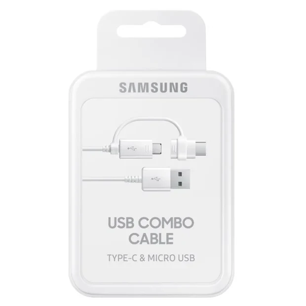 Cablu Date Samsung Combo Micro Usb-Type C 1.5m Alb