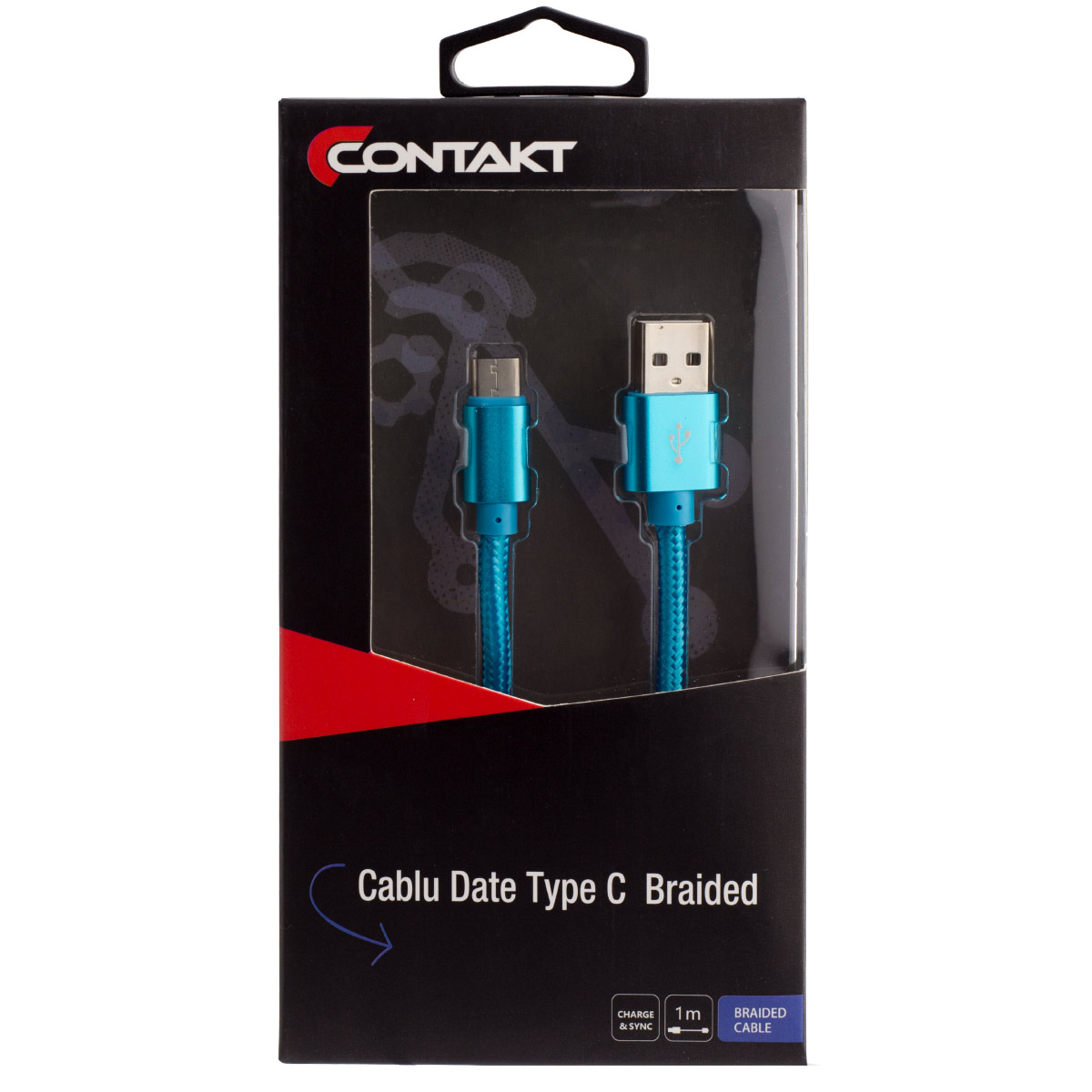 Cablu date Type C Albastru 1m thumb