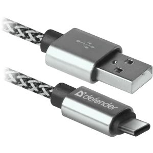 Cablu Date Type C Defender USB09-03T PRO USB2.0 2.1A 1m Alb
