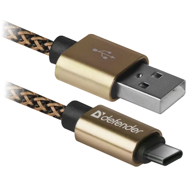 Cablu Date Type C Defender USB09-03T PRO USB2.0 2.1A 1m Auriu