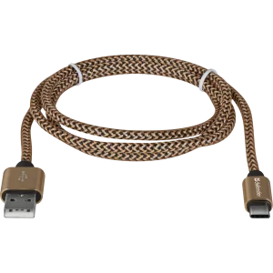 Cablu Date Type C Defender USB09-03T PRO USB2.0 2.1A 1m Auriu