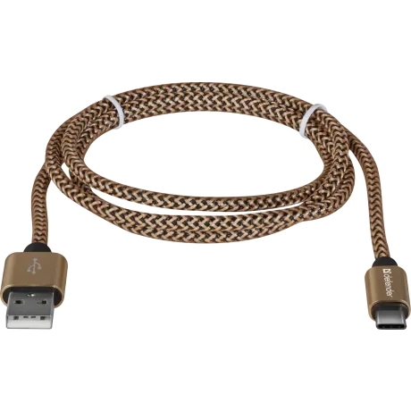 Cablu Date Type C Defender USB09-03T PRO USB2.0 2.1A 1m Auriu