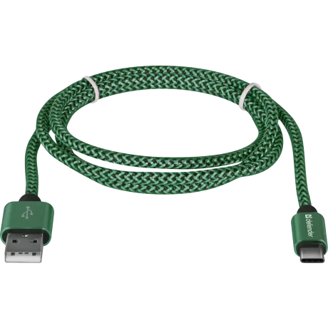 Cablu Date Type C Defender USB09-03T PRO USB2.0 2.1A 1m Verde