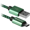 Cablu Date Type C Defender USB09-03T PRO USB2.0 2.1A 1m Verde