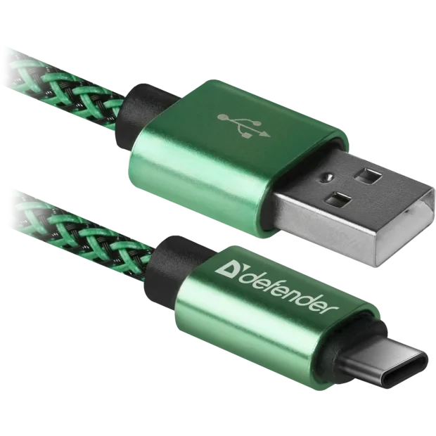 Cablu Date Type C Defender USB09-03T PRO USB2.0 2.1A 1m Verde