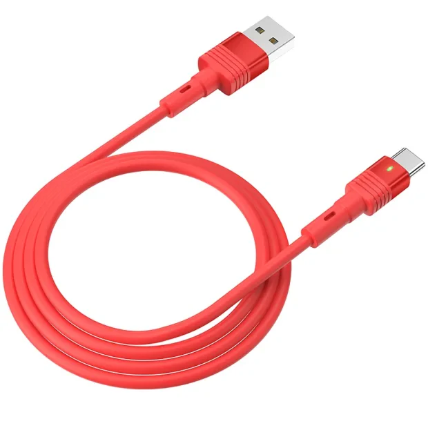 Cablu Date Type C Hoco U82 Cool Grace Silicon 1.2m Rosu