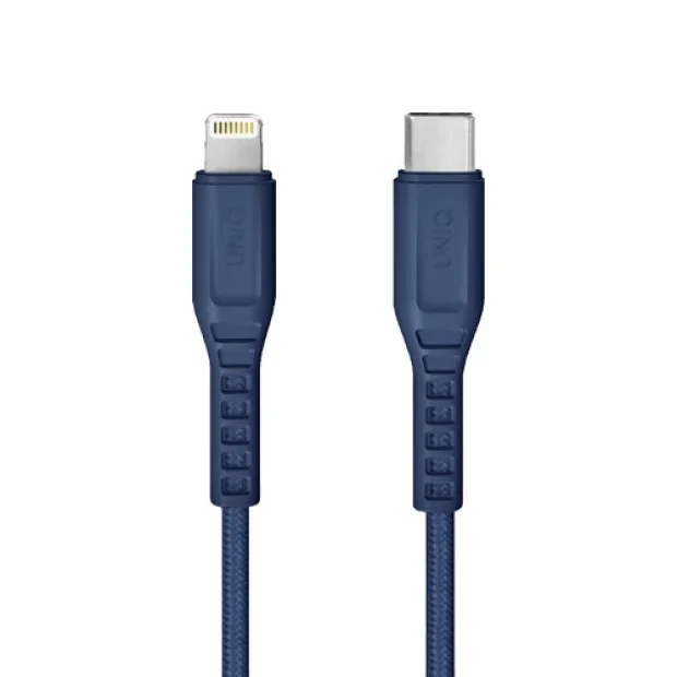 Cablu Date Type C la Lightning Uniq Flex 3A 0.3m Albastru