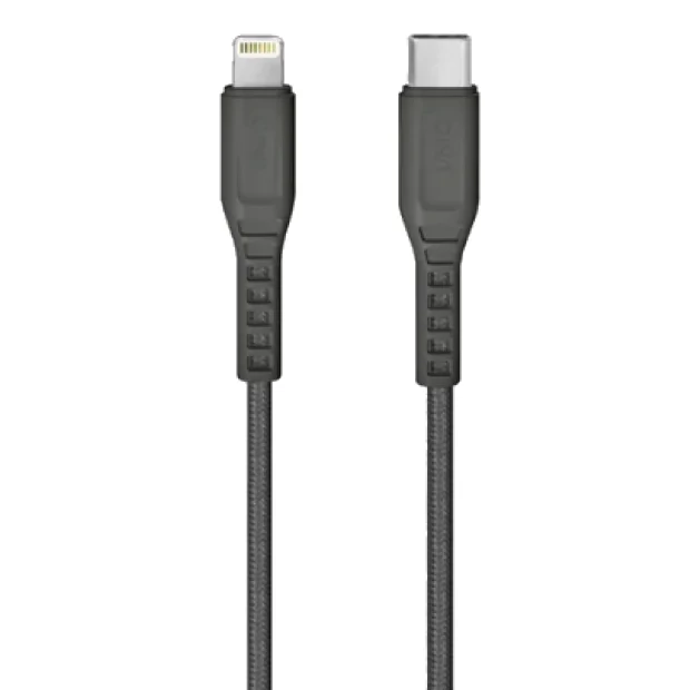 Cablu Date Type C la Lightning Uniq Flex 3A 0.3m Gri