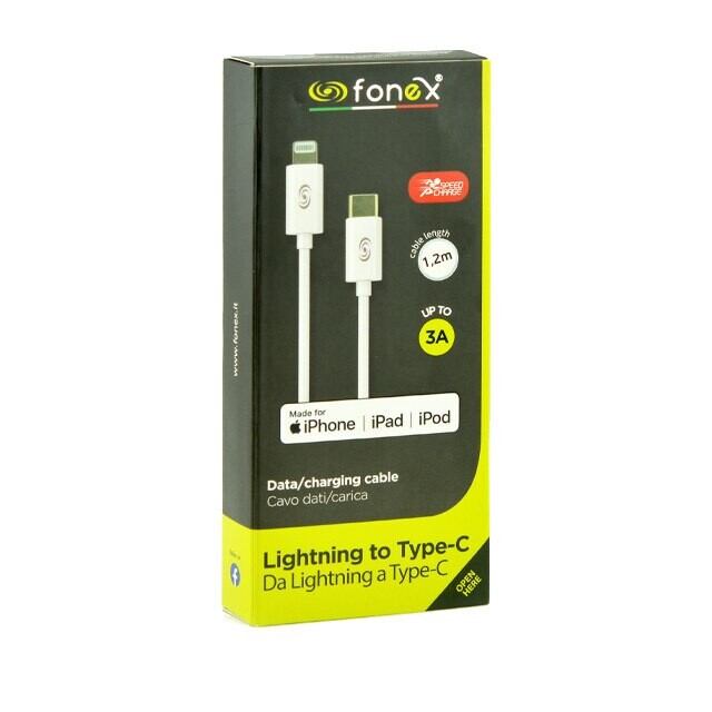 Cablu Date Type C-Lightning Fonex 1.2m Alb thumb