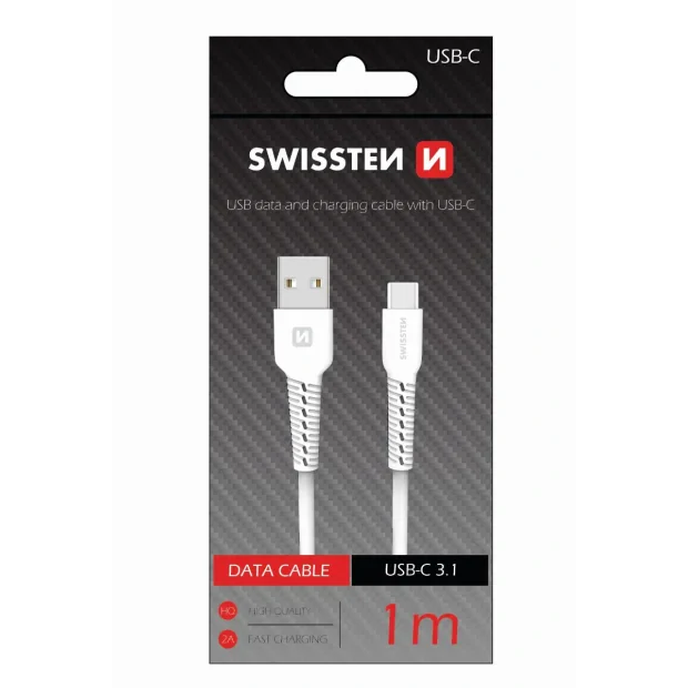 Cablu Date Type C Swissten 1m Alb