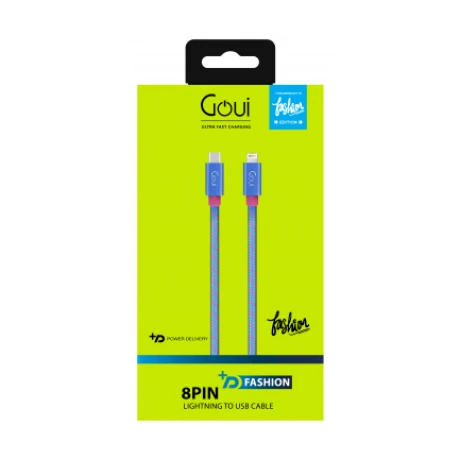 Cablu Date Type C to Lightning Goui Fashion G-FASHIONC94-B 1m Albastru