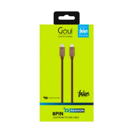 Cablu Date Type C to Lightning Goui Fashion G-FASHIONC94BR 1m Maro