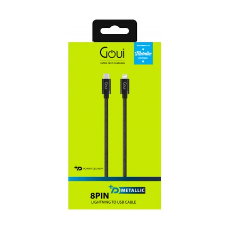 Cablu Date Type C to Lightning Goui Metallic G-METALLICC94BK 1m Negru