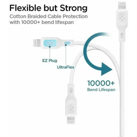 Cablu Date Type C to Lightning Spigen 1m Alb