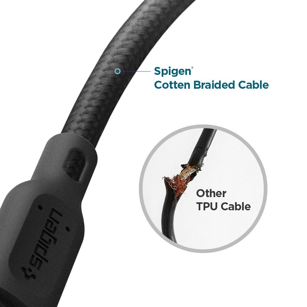 Cablu Date Type C to Type C Spigen C11C1 QC 3.0 1.5m Black thumb