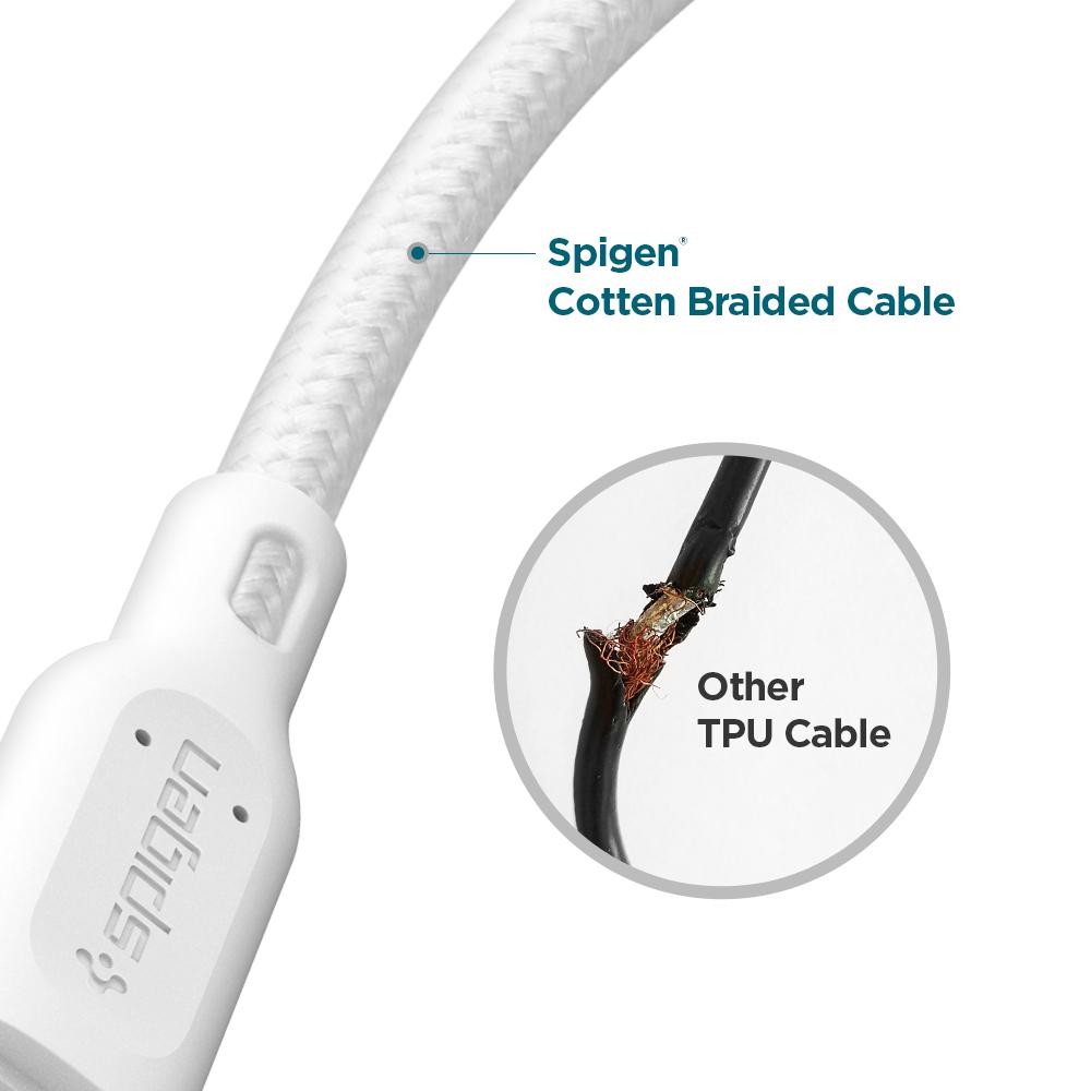 Cablu Date Type C to Type C Spigen C11C1 QC 3.0 1.5m White thumb