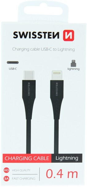 Cablu Date Usb C-Lightning Swissten 0.4m Negru thumb