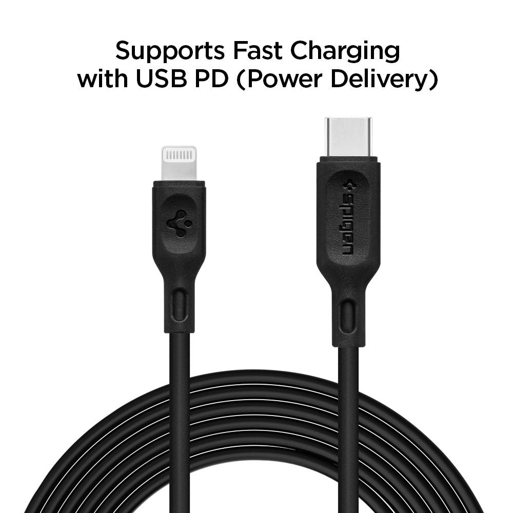 Cablu Date Usb-C Spigen C10CL QC 3.0 0.9m Black thumb