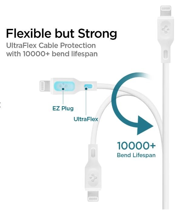 Cablu Date Usb-C Spigen C10CL QC 3.0 0.9m White thumb