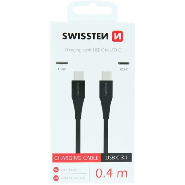 Cablu Date Usb C to Type C Swissten 0.4m Negru