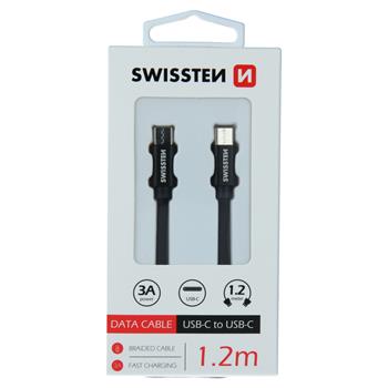 Cablu Date Usb C to Type C Swissten Textil 1.2m Negru thumb