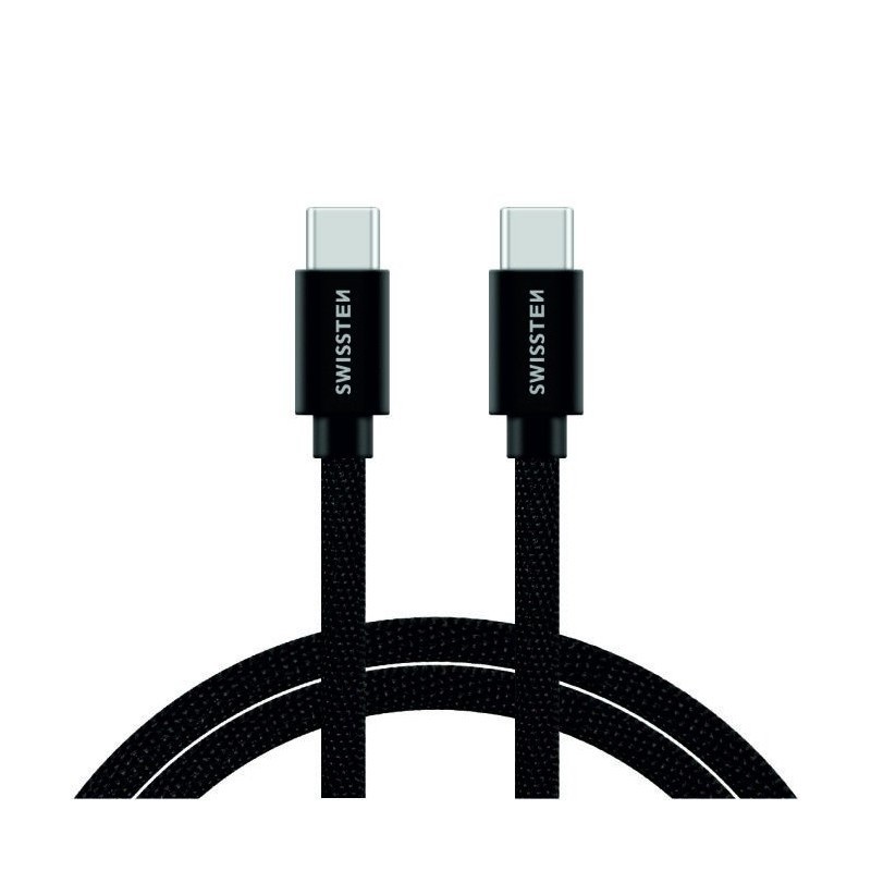 Cablu Date Usb C to Type C Swissten Textil 1.2m Negru thumb