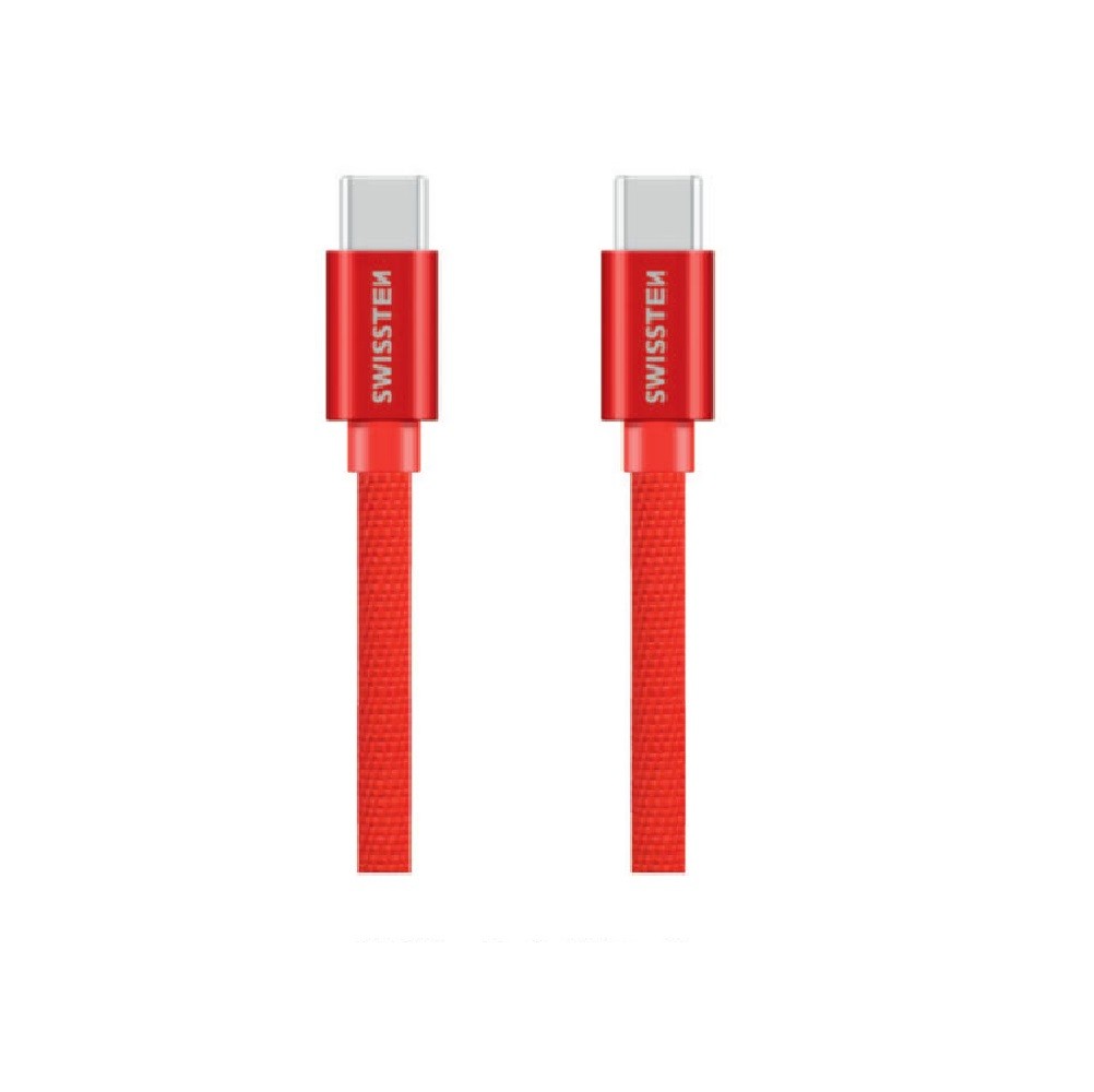 Cablu Date Usb C to Type C Swissten Textil 1.2m Rosu thumb