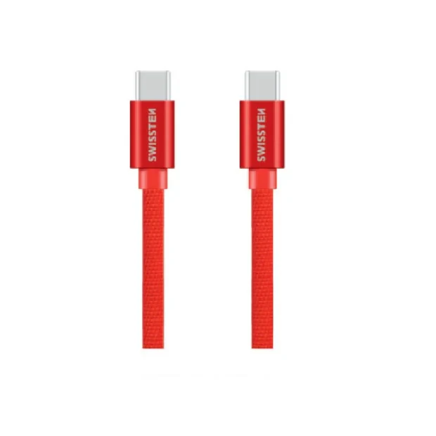 Cablu Date Usb C to Type C Swissten Textil 1.2m Rosu