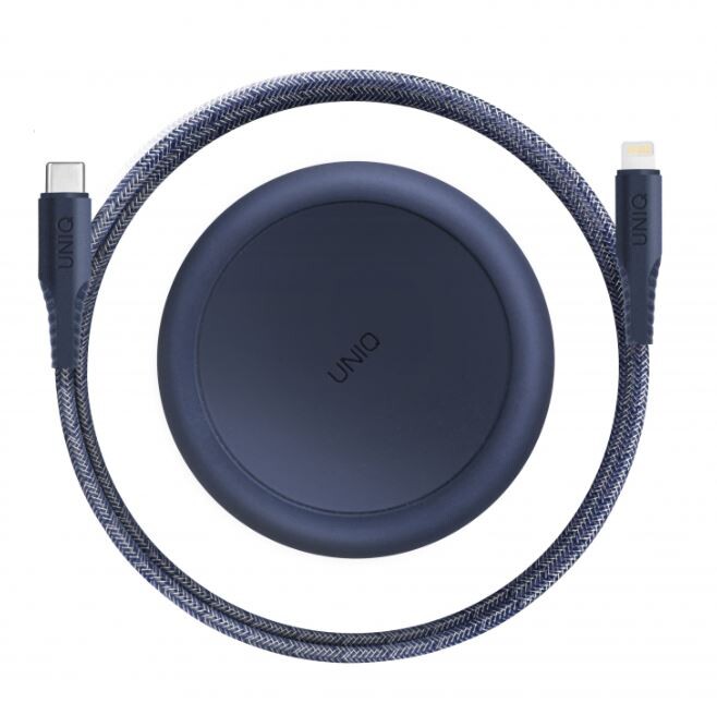 Cablu Date Usb la Usb-C Uniq Halo cu Organizator 12W 1.2m Albastru thumb