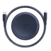Cablu Date Usb la Usb-C Uniq Halo cu Organizator 12W 1.2m Albastru